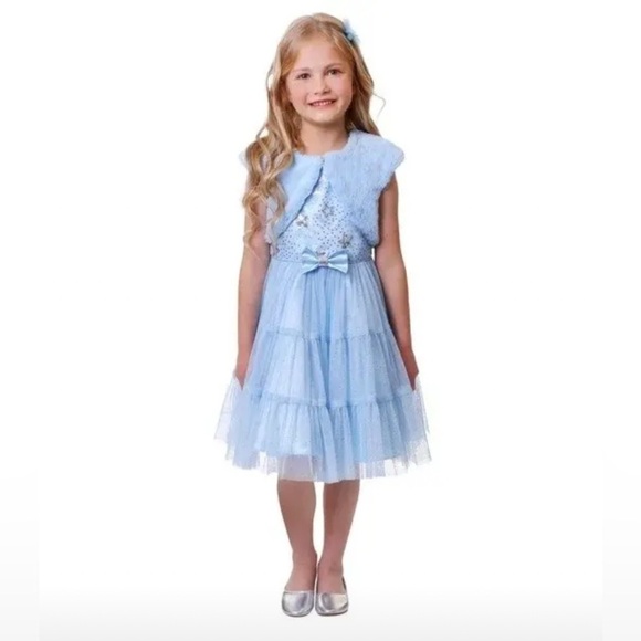 Jona Michelle Other - Jona Michelle Sky Blue Tulle Dress with Bow